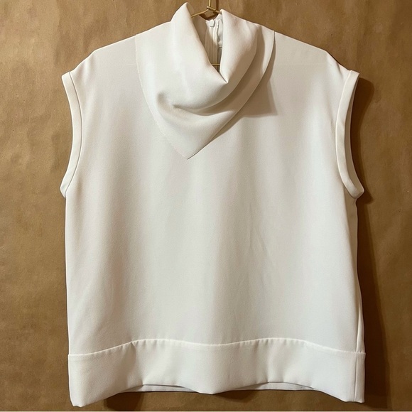 IRO Astrid High Neck Handkerchief Neck Boxy Blouse Oversized Popover Top Size 6 - Picture 1 of 13